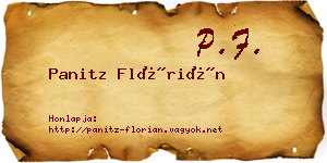 Panitz Flórián névjegykártya